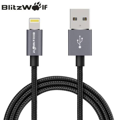 Foto Produk BlitzWolf BW-MF5/6 MFI For iPhone USB Lightning Cable Kabel - MF Lima Hitam dari Airo Indonesia