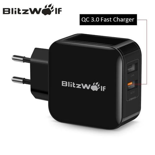 Foto Produk BlitzWolf BW-S6 QC3.0 2.4A 30W Dual USB Charger Fast Charger - Hitam dari Airo Indonesia