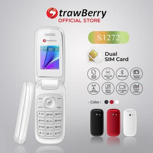 Foto Produk Strawberry S1272 | Handphone Flip HP Murah Kamera Digital Bluetooth dari kasih murah shopp