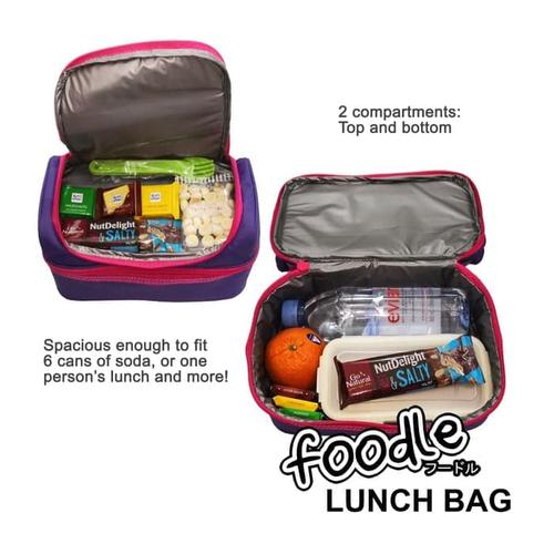 Foto Produk Tas kotak Bekal Makan insulated Lunch Bag Box Kid Teen Foodle smiggle - PinkBiru dari lbagstore