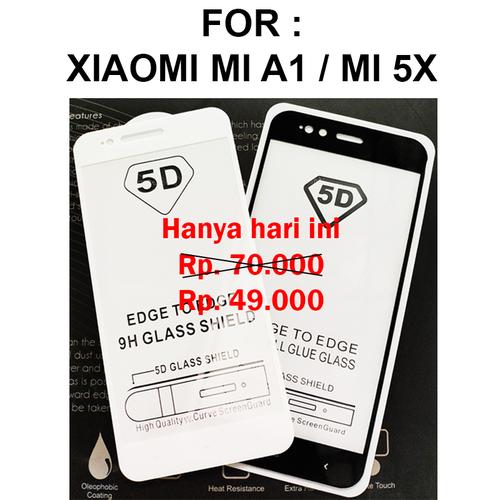 Foto Produk TEMPERED GLASS 5D Xiaomi Mi A1 MiA1 Mi 5X Mi 5X anti gores kaca 3D 4D dari Casing handphone murah