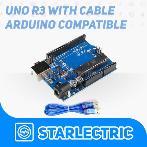 Foto Produk Uno R3 with Cable - Arduino Uno Complatible Atmega328p dengan kabel dari Starlectric