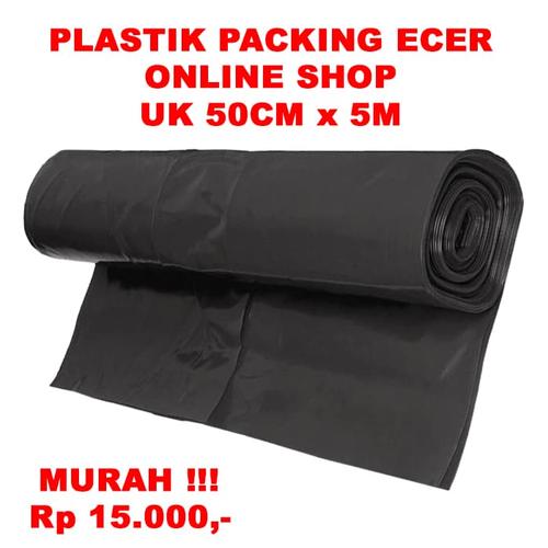 Foto Produk KANTONG PLASTIK ONLINE SHOP UK 50CM X 5M, BUNGKUS, ROLL HITAM TERMURAH dari Kiddies World