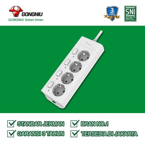 Foto Produk Gongniu Stop Kontak 4 lubang Multi Switch GNID G3040 (3 Meter) dari Gongniu Official Store