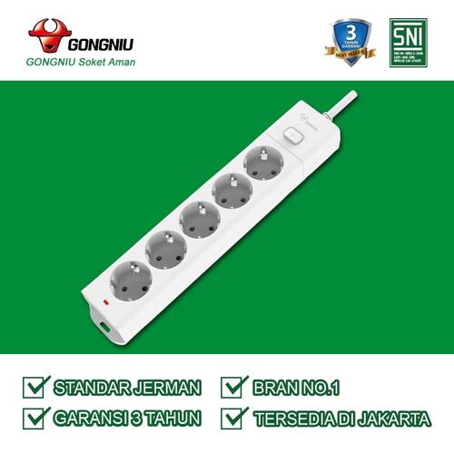 Foto Produk Gongniu Stop Kontak 5 lubang Single Switch GNID G1050 (3 Meter) dari Gongniu Official Store