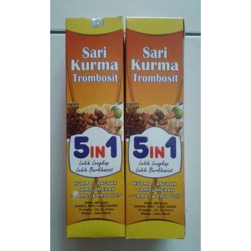 Foto Produk Sari Kurma 5 in 1 trombosit ( kurma+angkak+jambu merah+gamat+propolis) dari winacollection