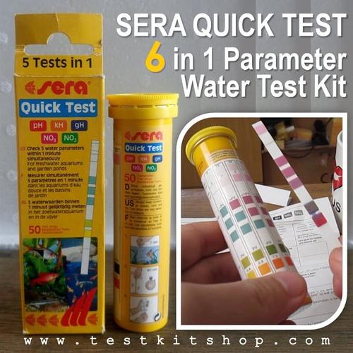 Foto Produk Sera Quick Test 6 in 1 Testkit Tes Kit Cl2 NO2 NO3 kH pH gH Freshwater dari easytest