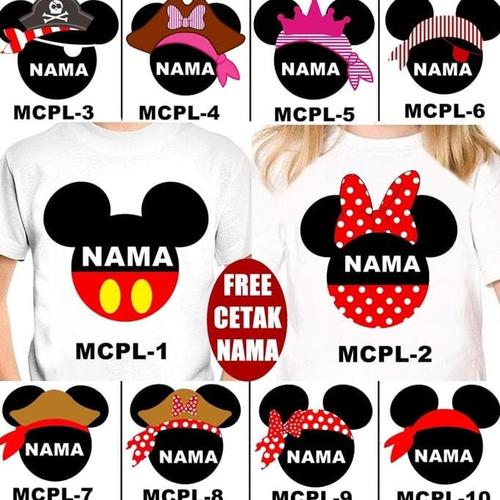 Foto Produk Kaos / Baju Mickey Minnie Couple Anak Banyak Motif (Free Nama) dari toko kita90