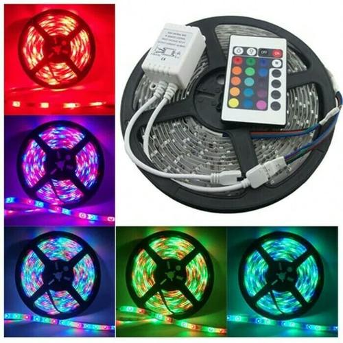 Foto Produk Lampu led strip RGB warna warni 5 meter ac 220 v + Adapter+Remote dari Jaya Abadi Electrik