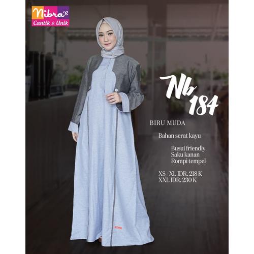 Foto Produk GAMIS NIBRAS TERBARU NB 184 WARNA BIRU MUDA MURAH BERKUALITAS - Biru Muda, XS dari Butik Carissa