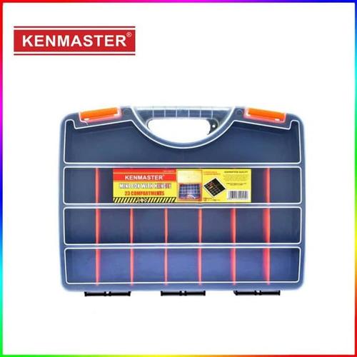 Foto Produk Kenmaster Mini Tool Box With Handle 23 Compartment - Kotak Mur Baut dari Dbestcompushop