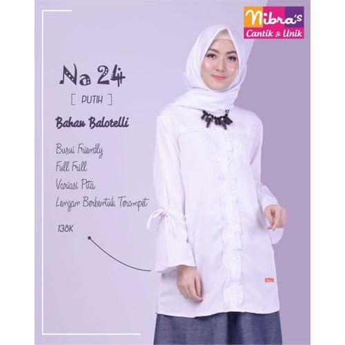 Foto Produk ATASAN NIBRAS TERBARU NA 24 WARNA PUTIH MURAH BERKUALITAS TERBATAS - Putih, XS dari Butik Carissa