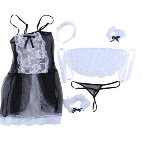 Foto Produk Amelia Lingerie Sexy Costume French Maid Kostum Pelayan Cosplay Lace dari MauSeksi