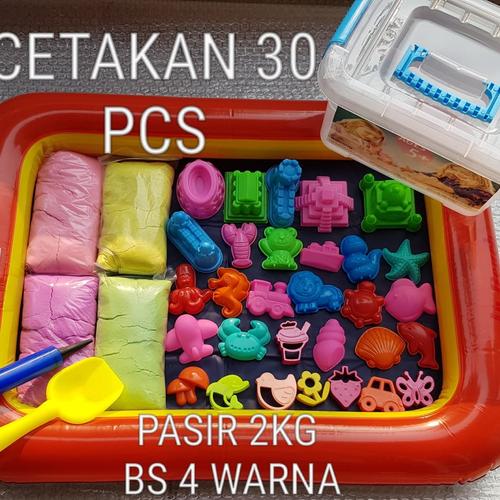 Foto Produk Paket Mainan Pasir Kinetik Ajaib Jumbo 2kg Murah Alas Ban dari cucigudanglego