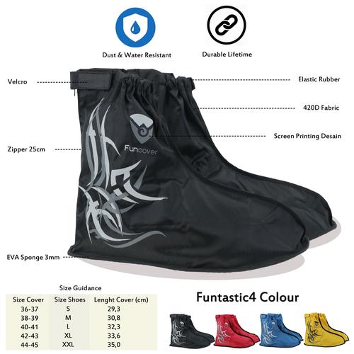 Foto Produk Cover Shoes Jas Sarung Sepatu Anti Air Funcover Original Tribal Series - M Hitam dari lbagstore