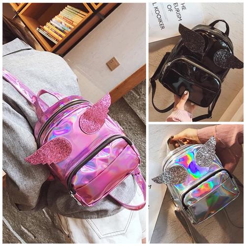 Foto Produk TAS RANSEL SELEMPANG BONEKA UNICORN HOLOGRAM GLITTER BACKPACK IMPOR - Hitam dari Republik Boneka