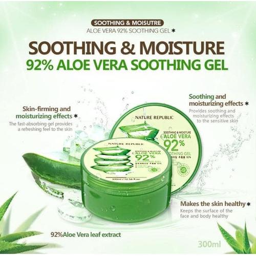 Foto Produk PROMO SALE !!! NATURE REPUBLIC ALOE VERA 92 % SOOTHING GEL 300 ML dari Bursa Cosmetik Murah