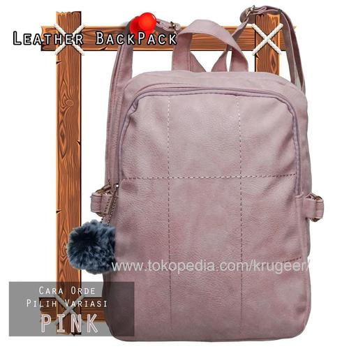 Foto Produk CUCI GUDANG Tas Ransel Wanita Import / Punggung Fashion Impor 318 - Merah Muda dari KRUGEER