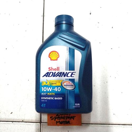 Foto Produk Oli / Olie Shell Advance 4T AX7 Scooter 10W/40 (SM,JASO MB) 0,8L dari Zona Sparepart Motor