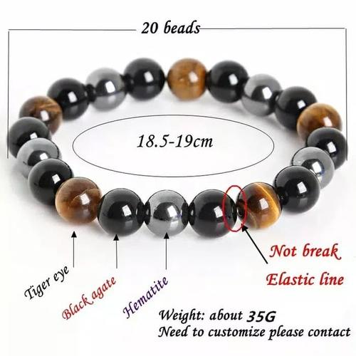 Foto Produk Gelang Batu Mix Tiger Eye Hematite Black Agate dari Central Grosir Gemstone
