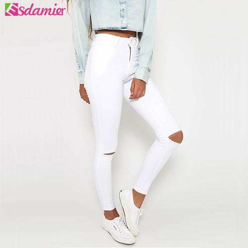 High Waist Ripped Jeans Woman Plus Size 