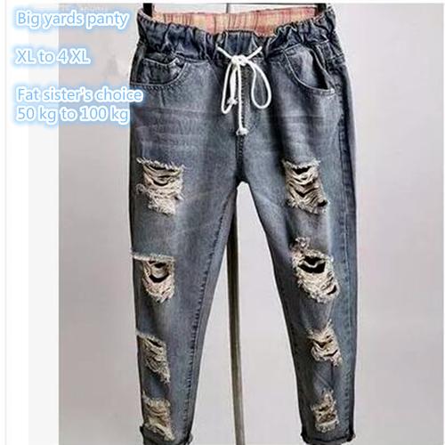 hole ripped jeans Harem pants 