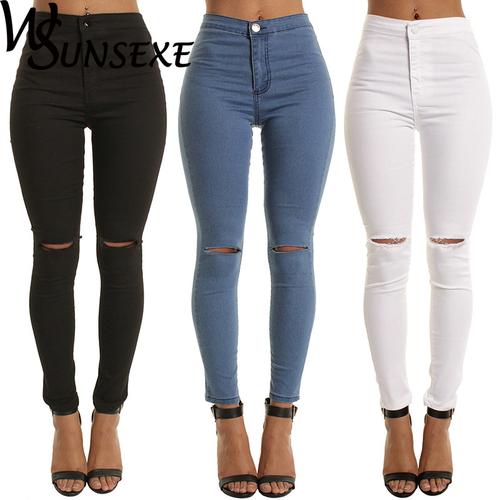 Skinny Ripped Jeans Women Jeggings Cool 
