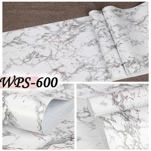 Foto Produk WPS600 MARBLE MARMER MIX PURPLE WALLPAPER STICKER WAL PAPER DINDING dari methwallsticker