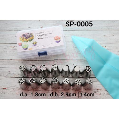 Foto Produk SP-0005 Spuit rusia set buttercream flower cake pipping bag silikon dari Yamama Baking