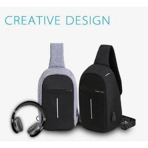 Foto Produk DISKON BESAR Tas Selempang / Slempang Anti Maling & Air Sling Bag Pria - Abu Abu TSAM dari Trendy Olshop