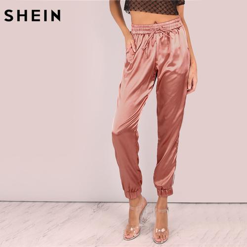 Jual New SHEIN Mid Waist Pants Women 