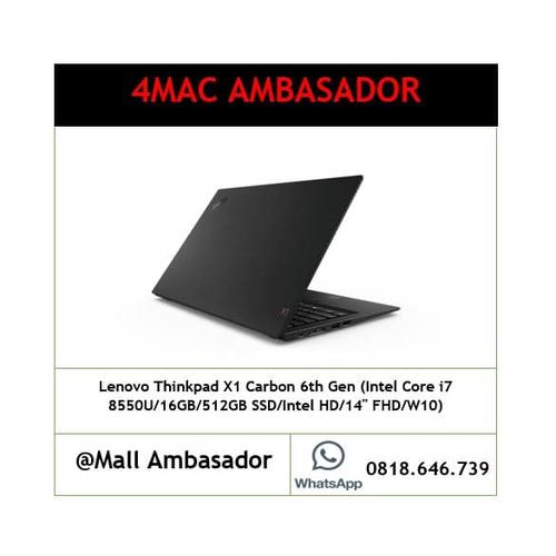 Gambar Lenovo Thinkpad X1 Carbon 6th Generation-I7-8550U-16GB-512GB-FHD IPS dari 4Mac Jakarta Selatan Tokopedia