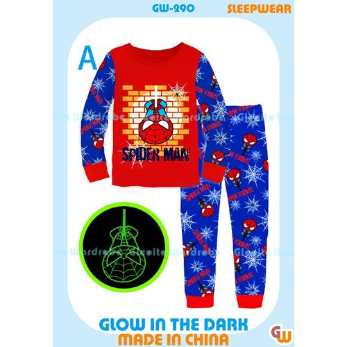 Foto Produk GW290-A - Piyama Anak Glow In The Dark - Spiderman size 95-140 dari Cosmo Baby Shop