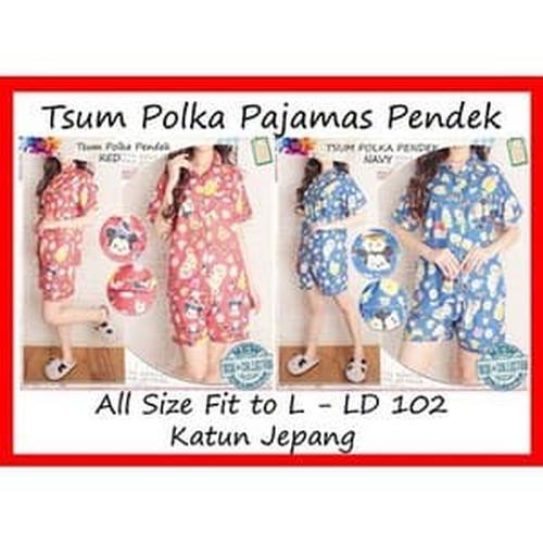 Foto Produk KEKINIAN!!!! PIYAMA CELANA PENDEK BAJU TIDUR WANITA TSUM POLKA dari Menwomenshop