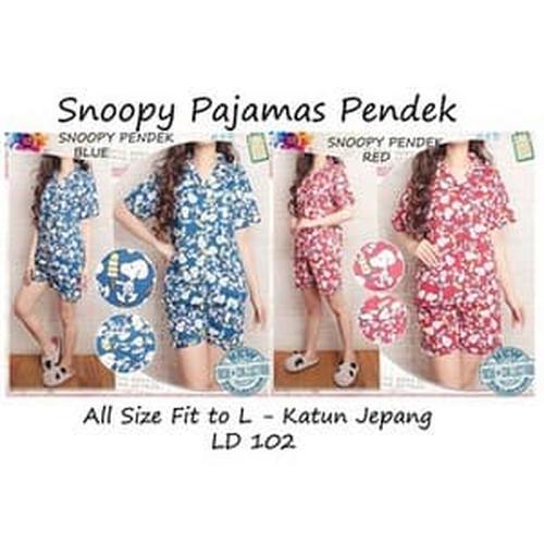 Foto Produk KEKINIAN!!!! PIYAMA CELANA PENDEK BAJU TIDUR WANITA SNOPPY dari Menwomenshop