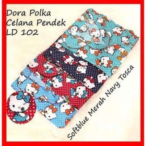 Foto Produk KEKINIAN!!!! PIYAMA CELANA PENDEK BAJU TIDUR WANITA KITTY POLKA dari Menwomenshop