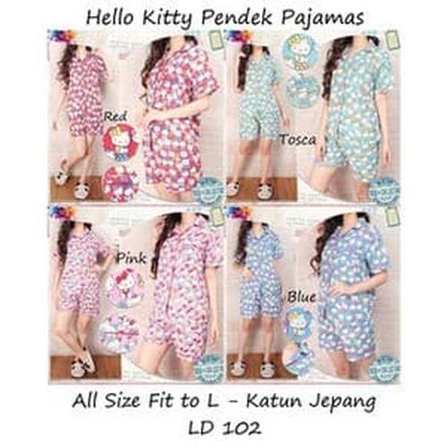 Foto Produk KEKINIAN!!!! PIYAMA CELANA PENDEK BAJU TIDUR WANITA HELLO KITTY dari Menwomenshop