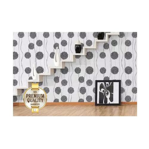 Jual Wallpaper Motif Bulat hitam PVC - (Size 45cmX10m) bunga bulat