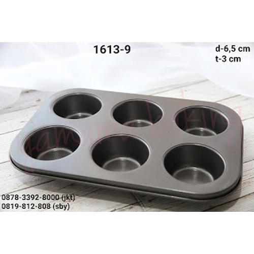 Foto Produk 1613-9 Loyang teflon cupcake muffin isi 6 anti lengket import dari Yamama Baking