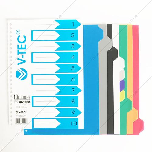 Gambar Pembatas / Divider Binder B5 , 26 Holes , 10 Tabs - V-Tec dari ATK 123 Kota Bandung Tokopedia