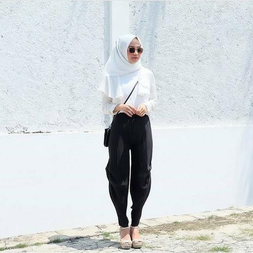 Jual cubita pants jersey black ootd 