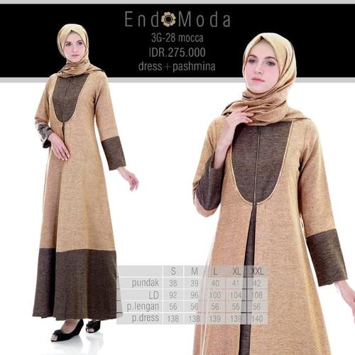 Foto Produk Gamis Endomoda 3G 28 - Moca, S dari assalam busana