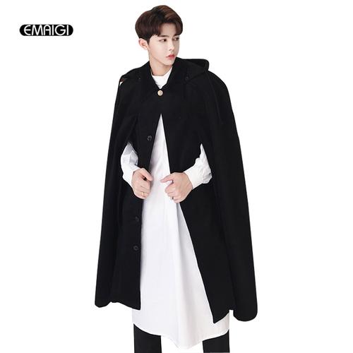Jual New Men Autumn Winter Long Wool Hooded Cloak Windbreaker Coat Male Kota Bekasi Almira Skincare Tokopedia Jual New Men Autumn Winter Long Wool, Men S Wool Hooded Trench Coat
