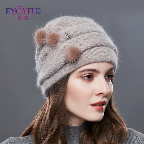 Winter Hats Caps Stripe Knitted 