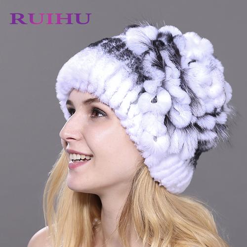 Jual New RUIHU Women Rex Rabbit Fox Fur 