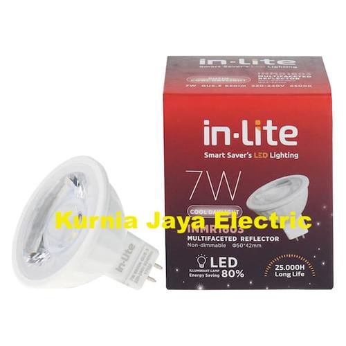Foto Produk Lampu Led Inlite Mangkok COB MR16 7W White/Putih Tusuk 2Pin 220V dari Kurnia Jaya Electric