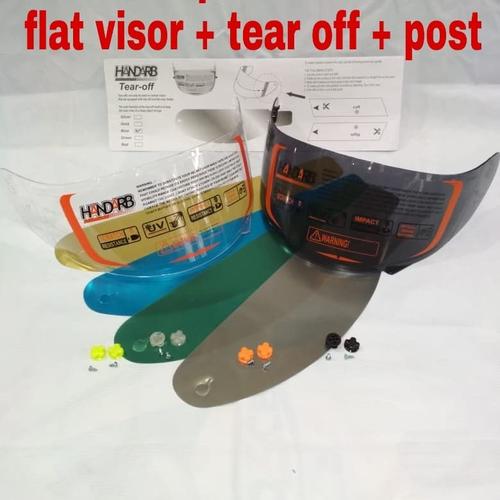 Foto Produk paket kaca helm flat visor + tear off + post KYT r10 KYT Rc7 KYT k2r dari Anugerah Helmet