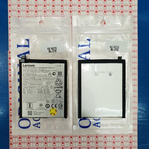 Foto Produk BATT BATERY BATERE BATRE BATERAI LENOVO K6 NOTE BL270 BL-270 ORIGINAL dari KING sparepart