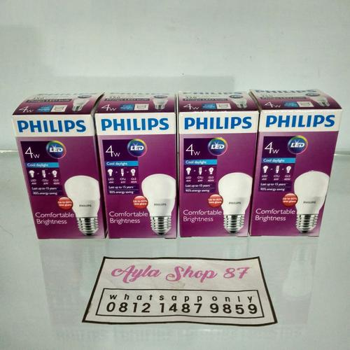 Foto Produk Paket lampu LED Philips 4 watt / bohlam 4 watt putih /Bulb LED 4 watt - Putih dari Ayla Shop 87