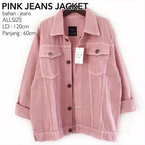Jual PINK JEANS JACKET DENIM OUTERWEAR 
